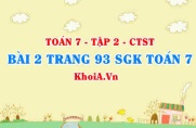 Bài 2 trang 93 SGK Toán 7 Tập 2 Chân trời sáng tạo